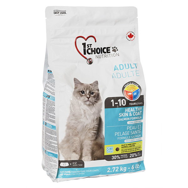 1st Choice Adult Healthy Skin & Coat ХЕЛЗІ ЛОСОСЬ корм для котів 5,44 кг (11131)